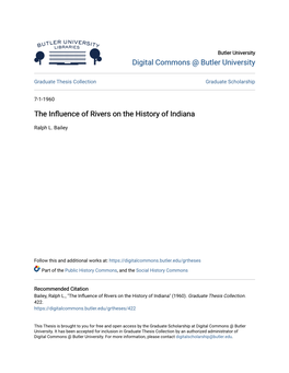 The Influence of Rivers on the History of Indiana