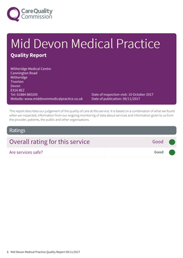 Mid Devon Medical Practice Newapproachfocused Report