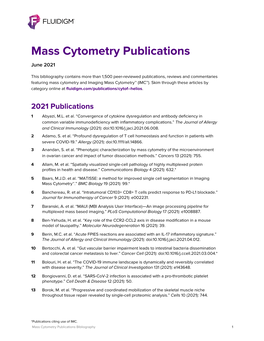 Mass Cytometry Bibliography