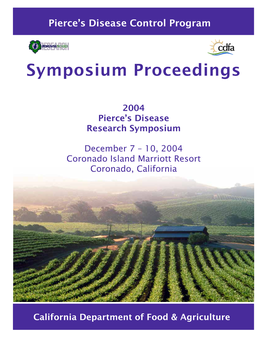 Pierce's Disease Research Symposium Proceedings