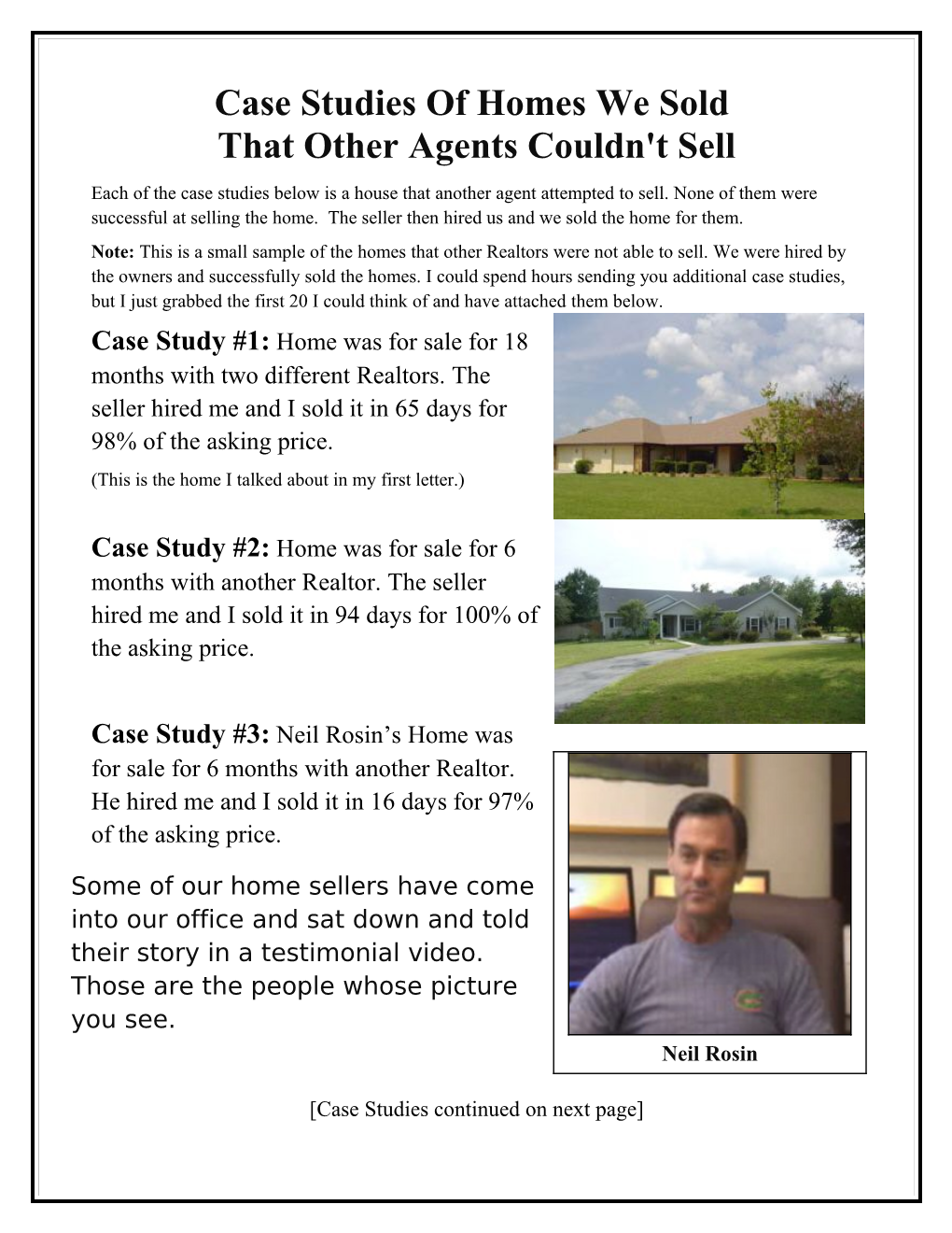 Case Studies of Homes We Sold