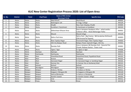 Klic New Center Registration Process 2020: List of Open Area