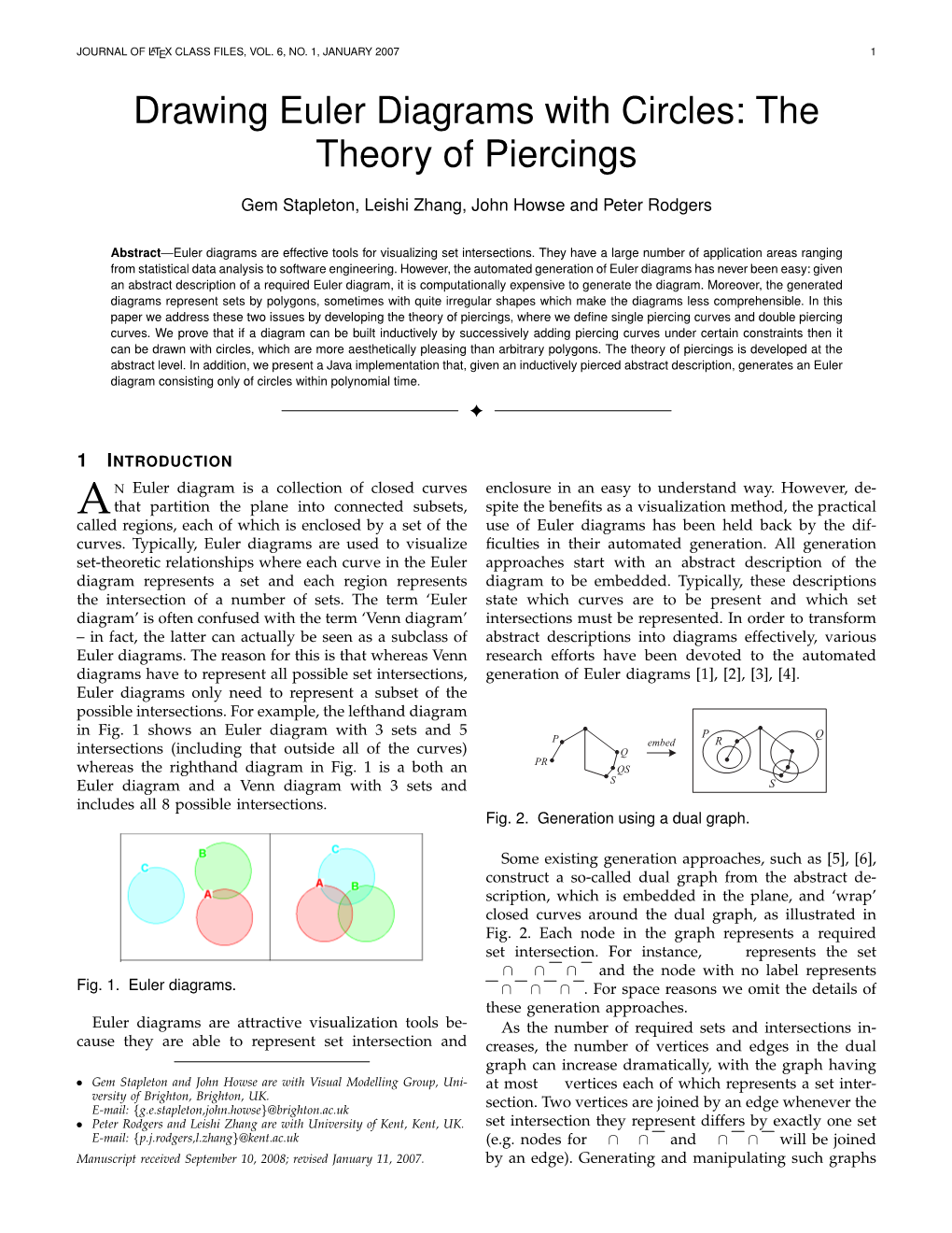 Drawing Euler Diagrams with Circles: the Theory of Piercings