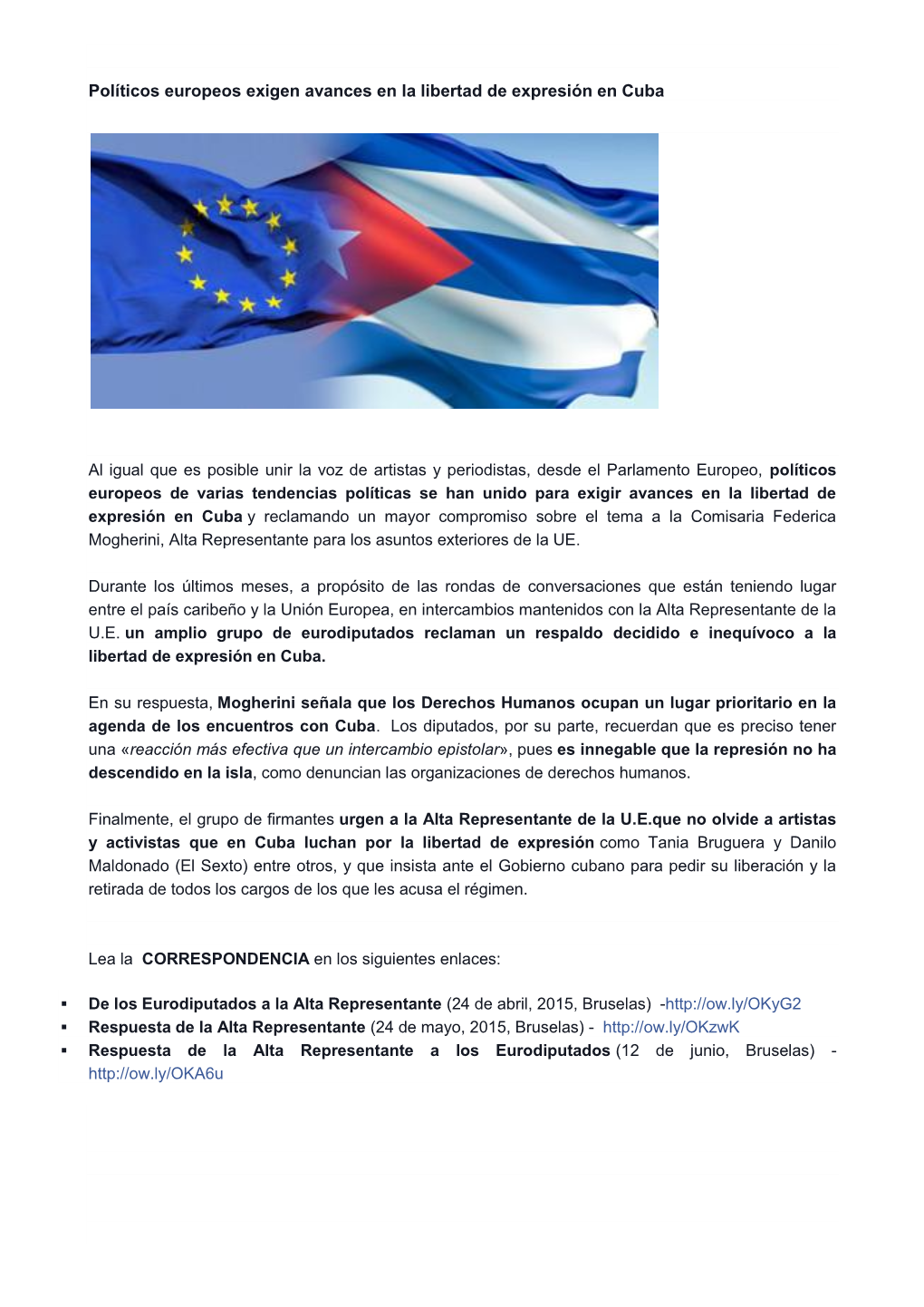 Políticos Europeos Exigen Avances En La Libertad De Expresión En Cuba