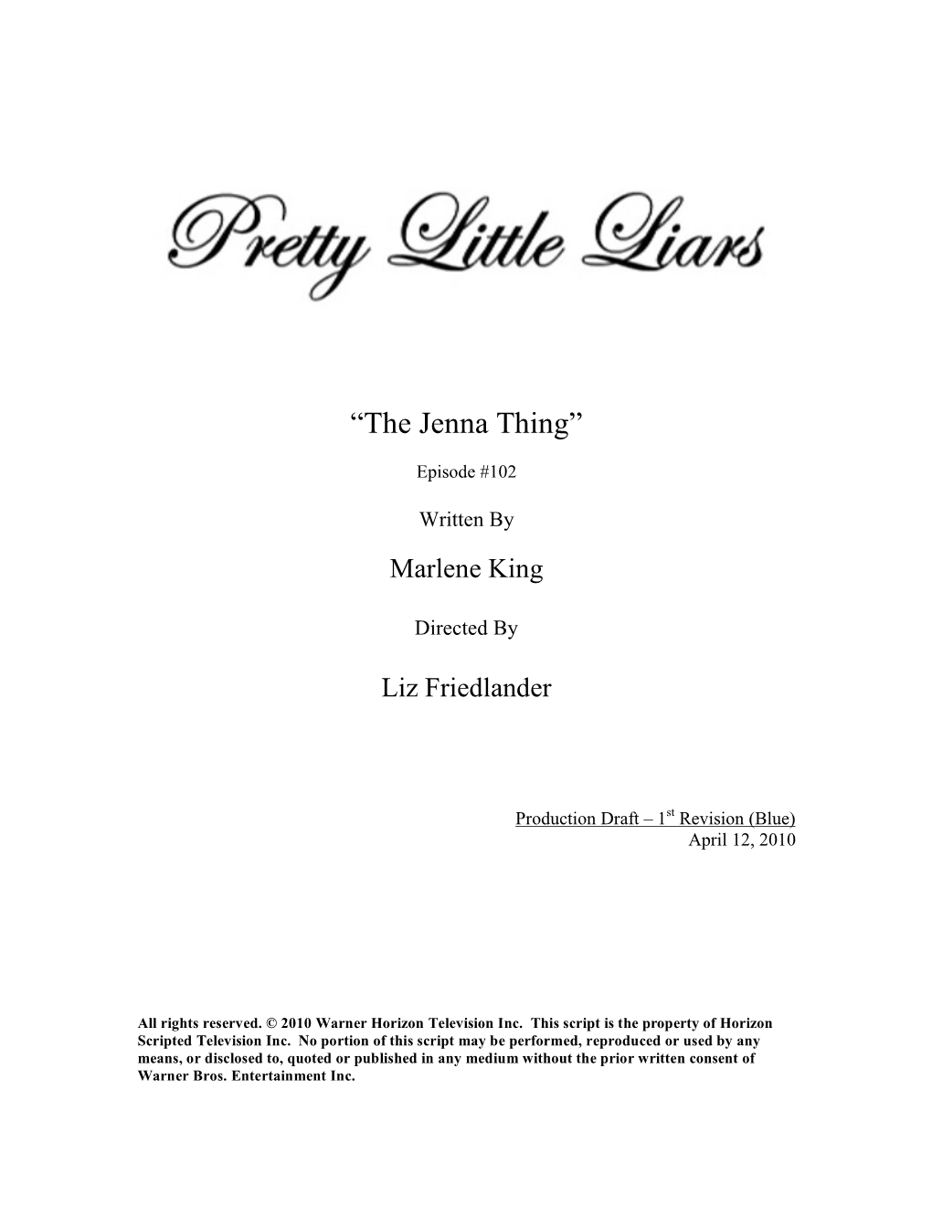 PLL 102 Script Page