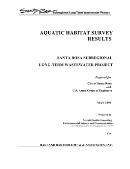 Aquatic Habitat Survey Results