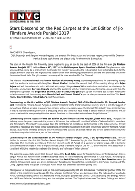 Stars Descend on the Red Carpet at the 1St Edition of Jio Filmfare Awards Punjabi 2017 by : INVC Team Published on : 2 Apr, 2017 12:11 AM IST
