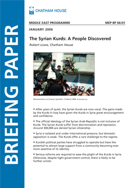 The Syrian Kurds: a People Discovered