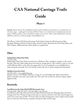 CAA National Carriage Trails Guide