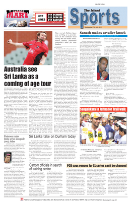 Australia See Sri Lanka As a Coming of Age Tour