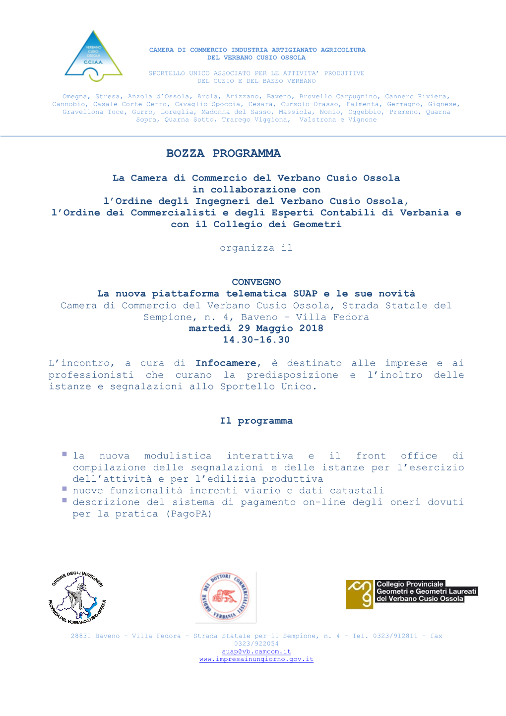 Invito 29.05.2018 Per Ordini