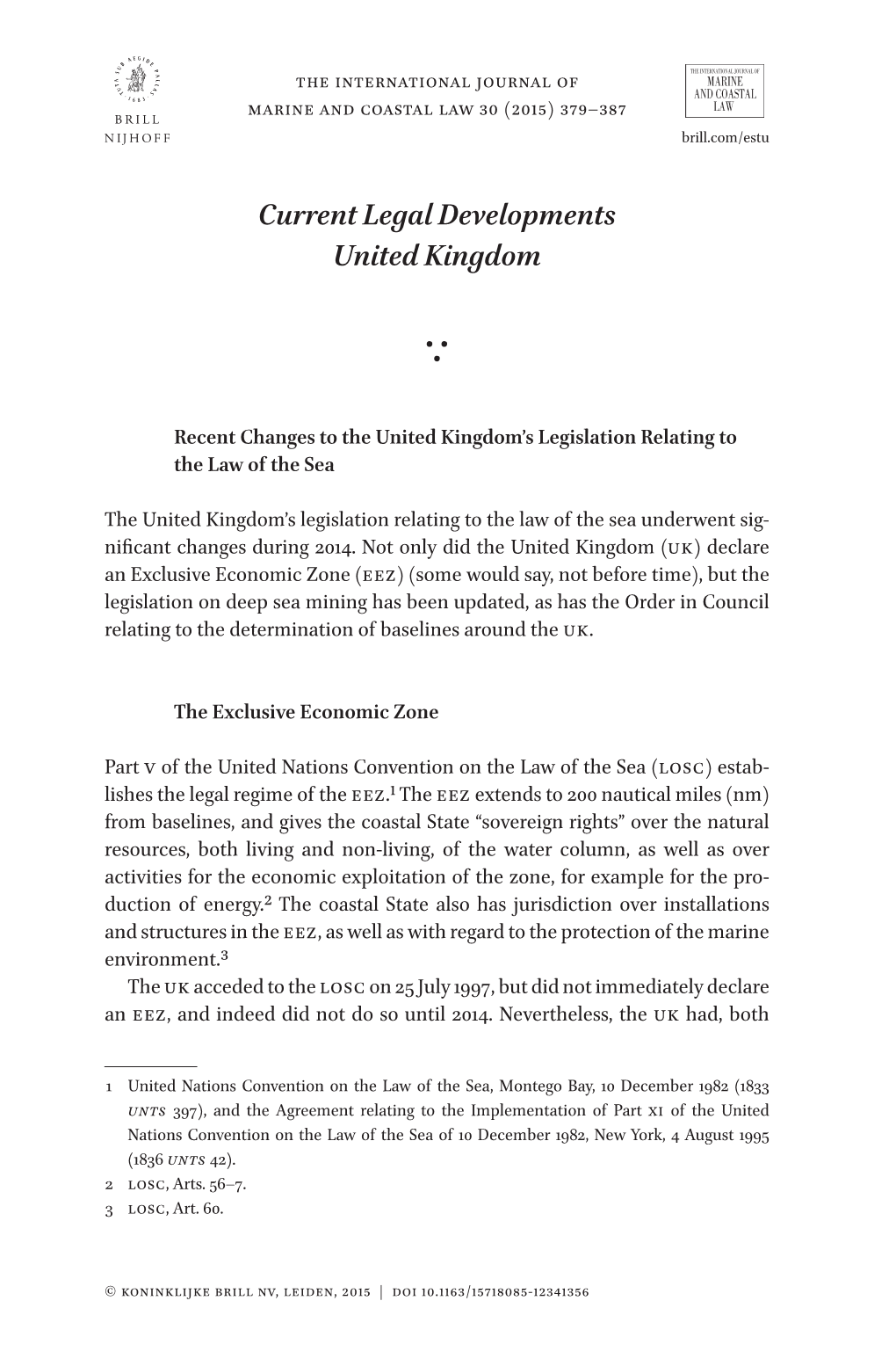 Current Legal Developments United Kingdom