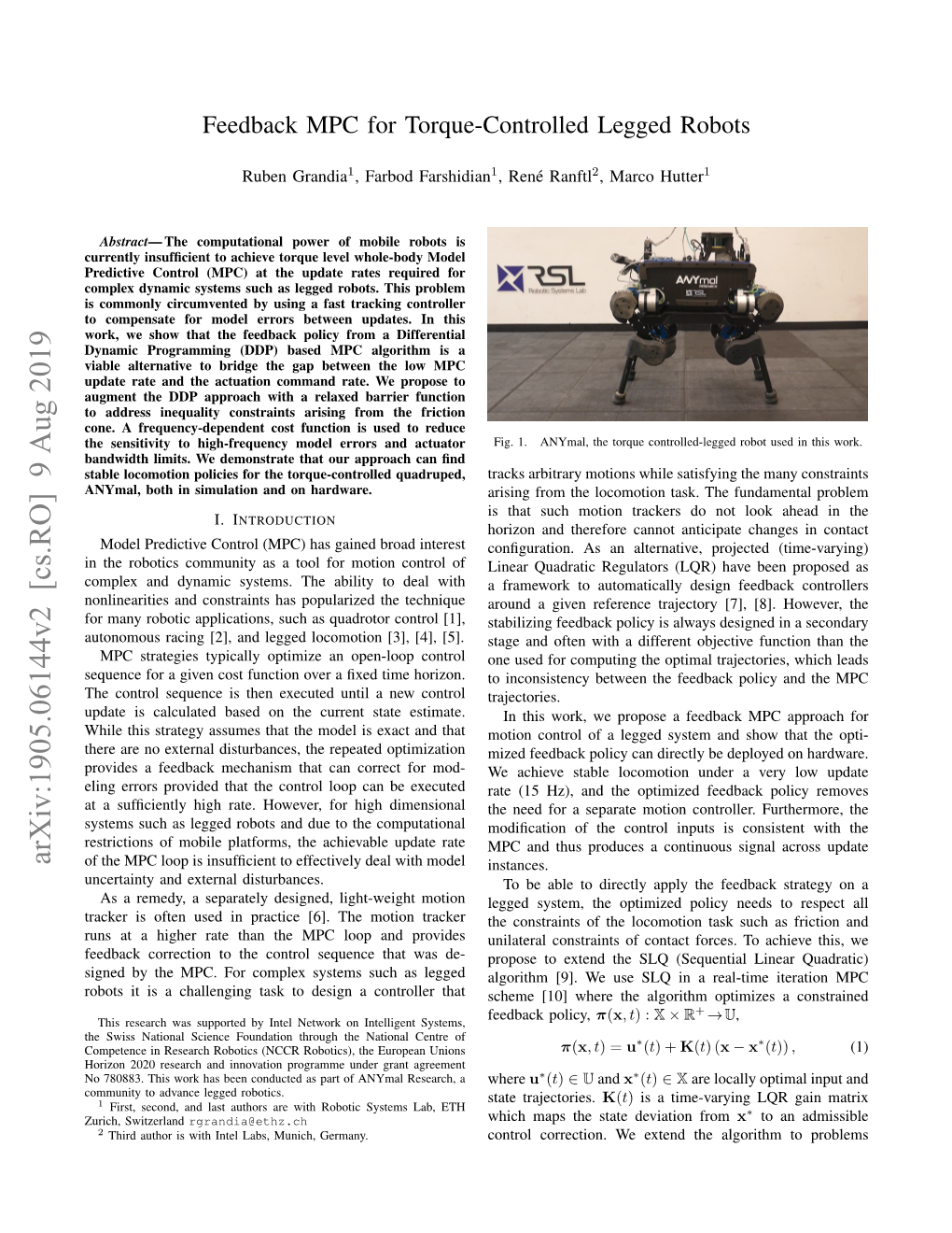 Feedback MPC for Torque-Controlled Legged Robots