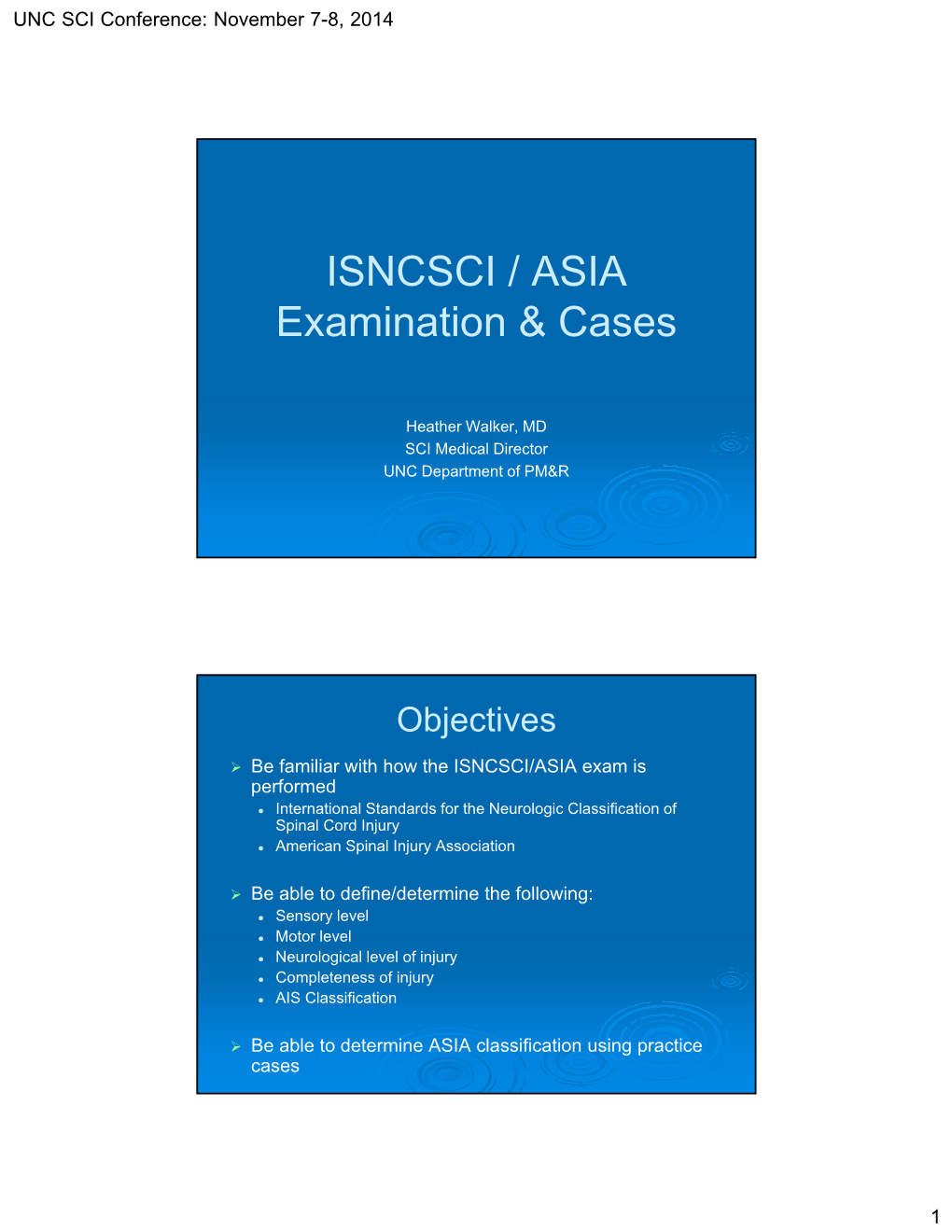 ISNCSCI / ASIA Examination & Cases