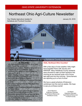 Northeast Ohio Agri-Culture Newsletter