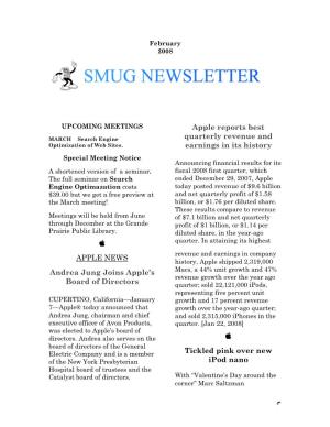 SSMUG Feb Newsletter UPCOMING MEETINGS Page 2 Ƒƒ