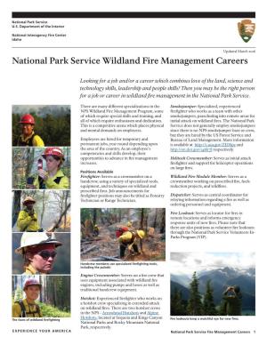 PDF on NPS Fire Management Careers