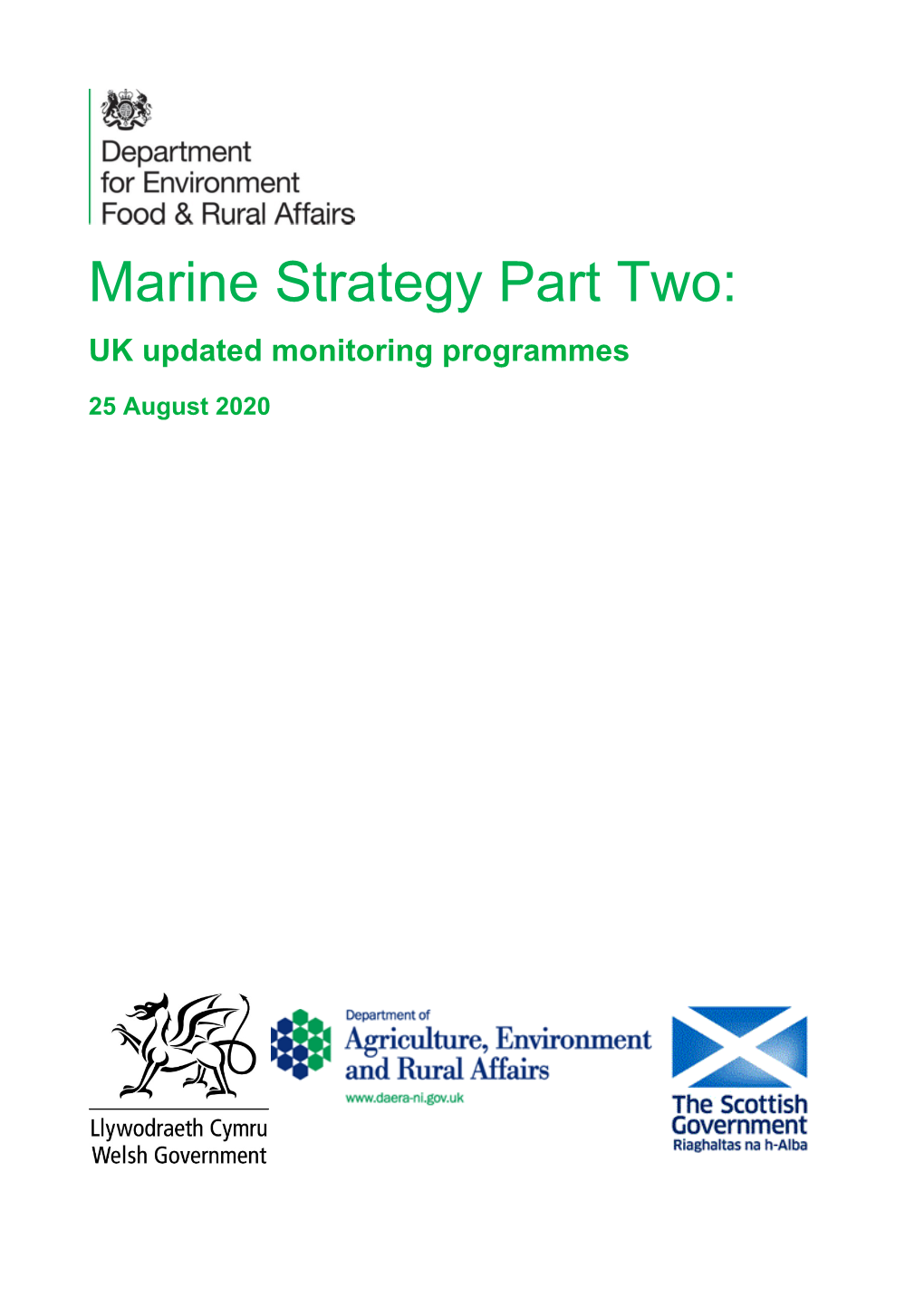 Marine Strategy Part Two: UK Updated Monitoring Programmes