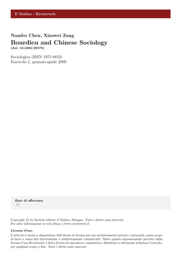 Bourdieu and Chinese Sociology (Doi: 10.2383/29570)