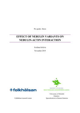 Effect of Nebulin Variants on Nebulin-Actin Interaction