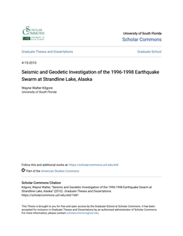 Seismic and Geodetic Investigation of the 1996-1998 Earthquake Swarm at Strandline Lake, Alaska