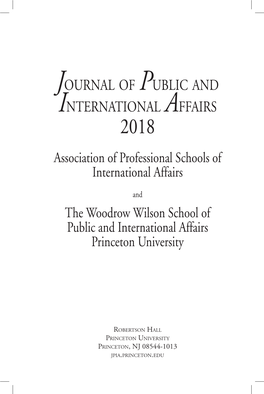 2018 Association of Professional Schools of International Affairs