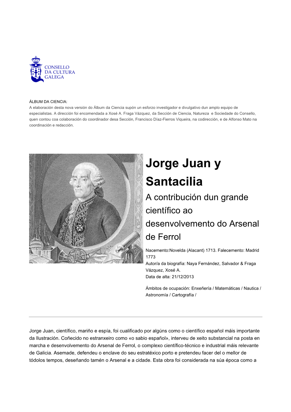 Jorge Juan Y Santacilia No Álbum Da Ciencia