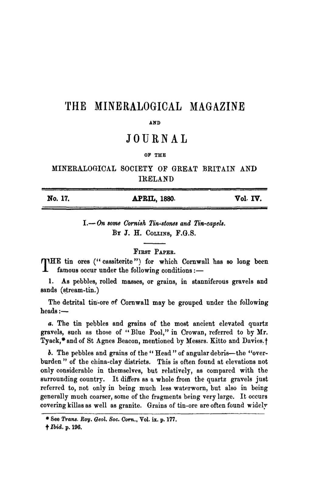 The Mineralogical Magazine Journal