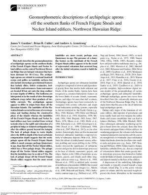 Geomorphometric Descriptions of Archipelagic Aprons Off the Southern Flanks of French Frigate Shoals and Necker Island Edifices, Northwest Hawaiian Ridge