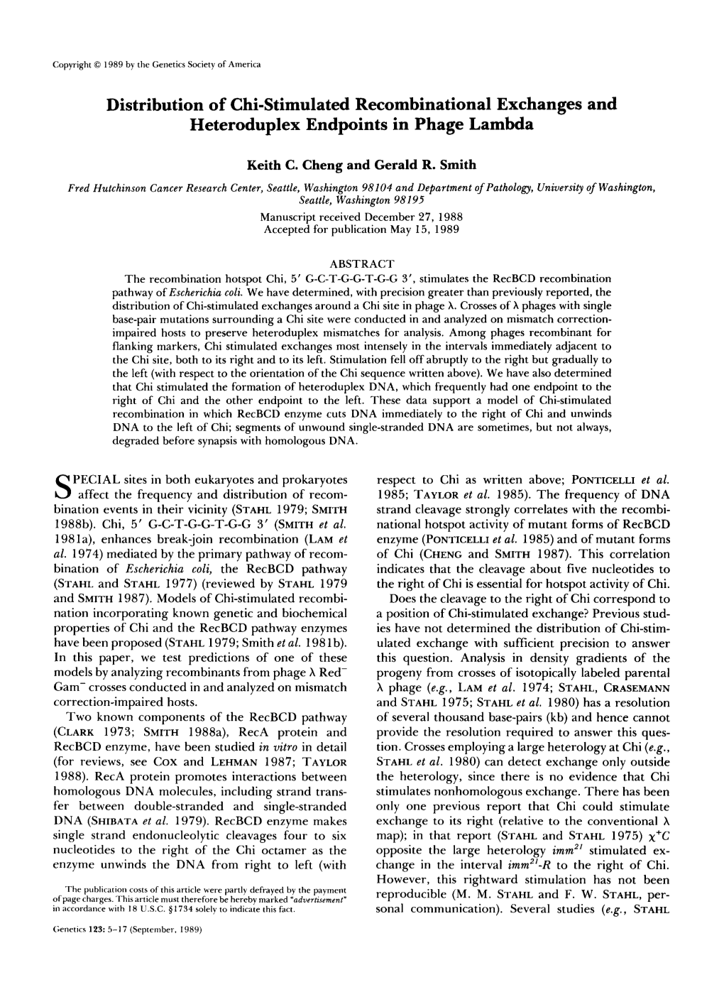 Distribution of Chi-Stimulated Recombinational Exchanges and Heteroduplex Endpoints in Phage Lambda