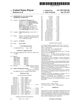 United States Patent (10) Patent No.: US 7,871,991 B2 Boojamra Et Al