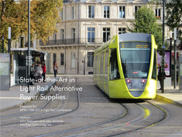State-Of-The-Art in Light Rail Alternative Power Supplies