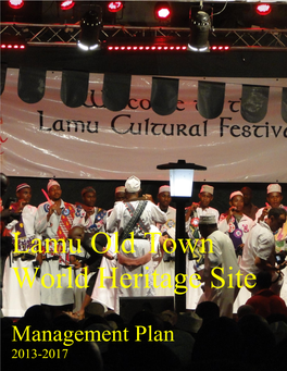 Lamu Old Town Management Plan 2013-2017