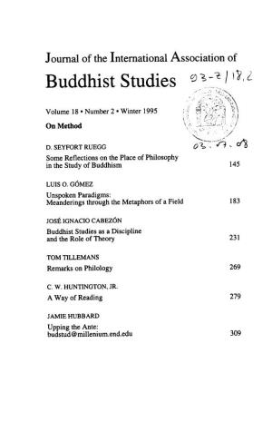 Some Reflections on the Place of Philosophy in the Study of Buddhism 145