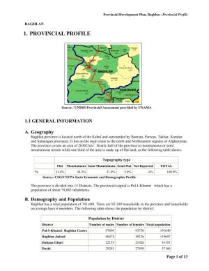 1. Provincial Profile