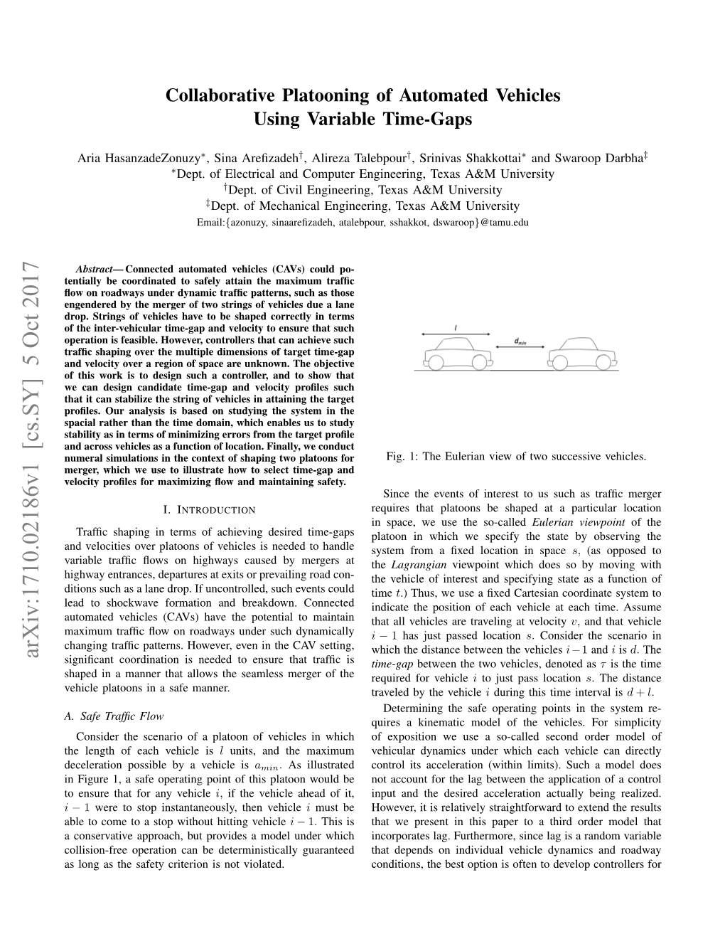 Collaborative Platooning of Automated Vehicles Using Variable Time-Gaps