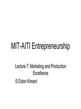 MIT-AITI Entrepreneurship