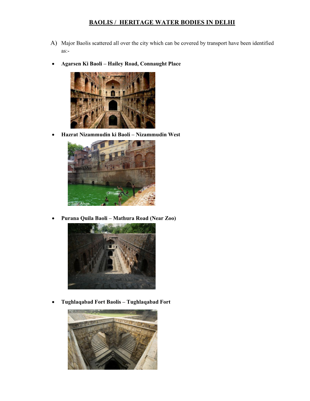 Baolis / Heritage Water Bodies in Delhi