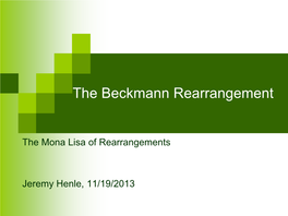 The Beckmann Rearrangement