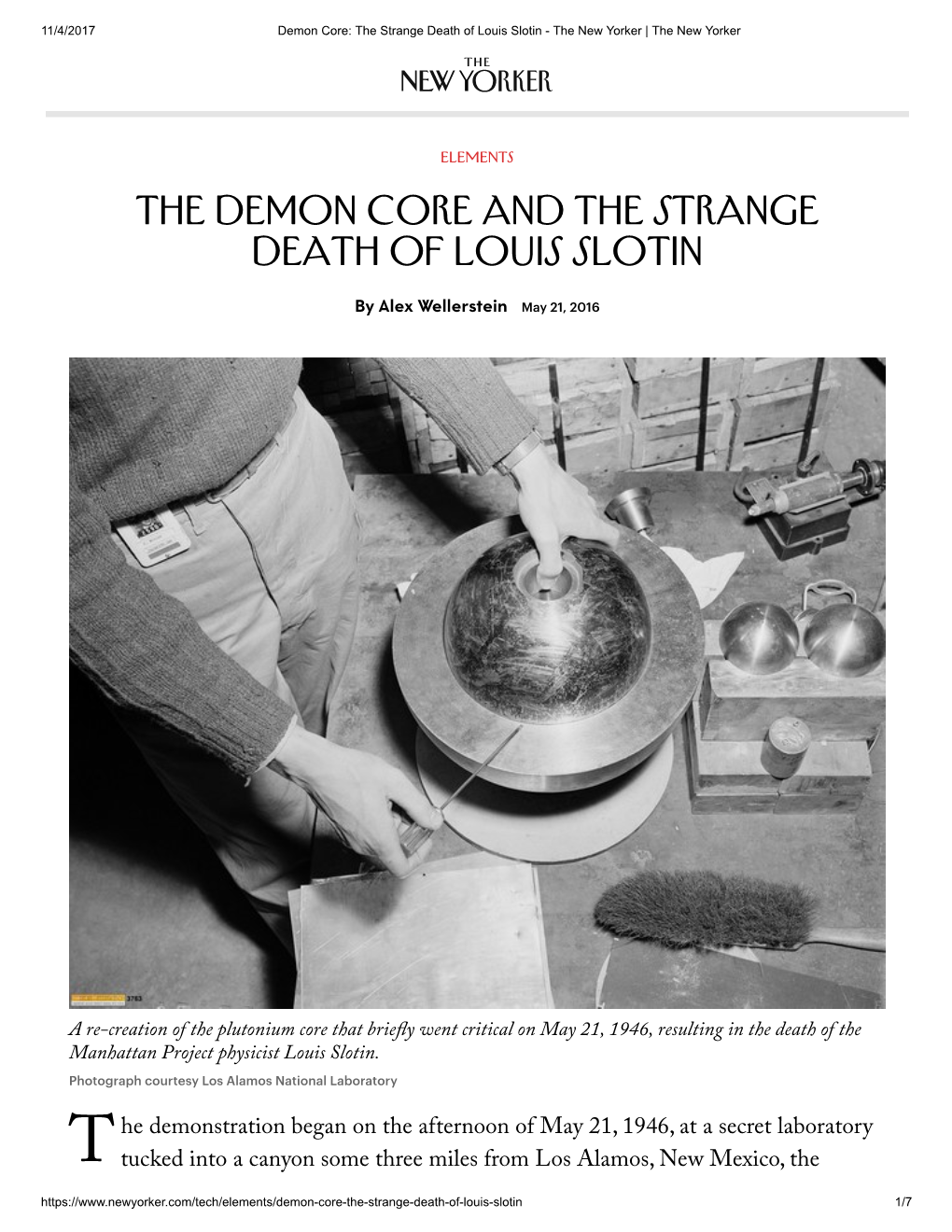 The Demon Core and the Strange Death of Louis Slotin