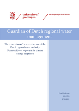Guardian of Dutch Regional Water Management
