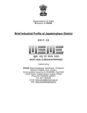 Brief Industrial Profile of Jagatsinghpur District