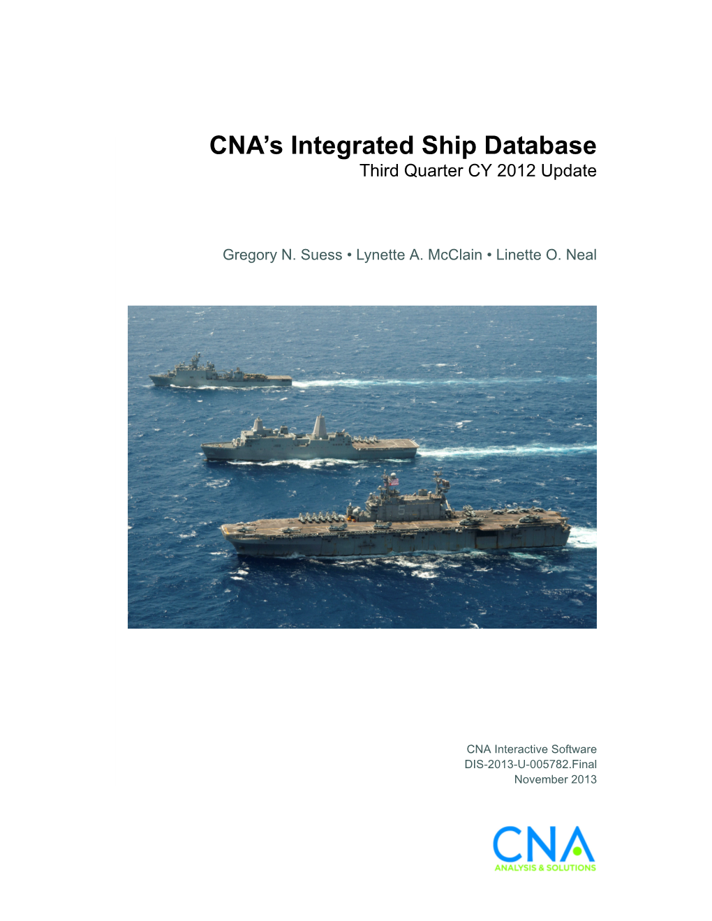 CNA's Integrated Ship Database