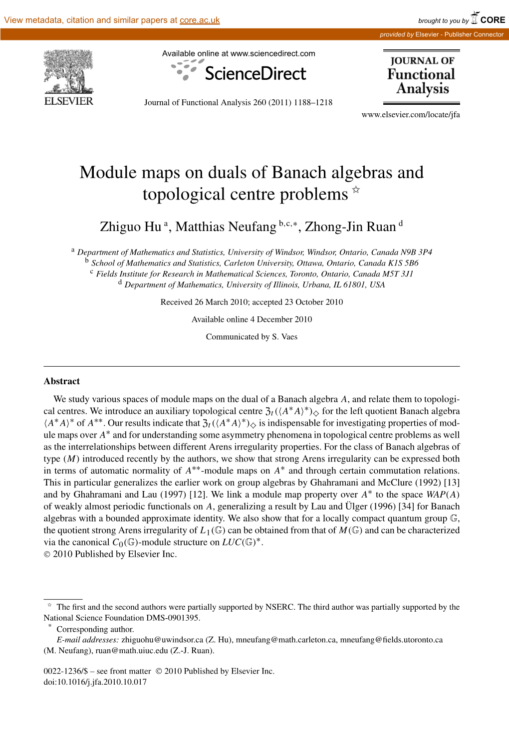 Module Maps on Duals of Banach Algebras and Topological Centre Problems ✩