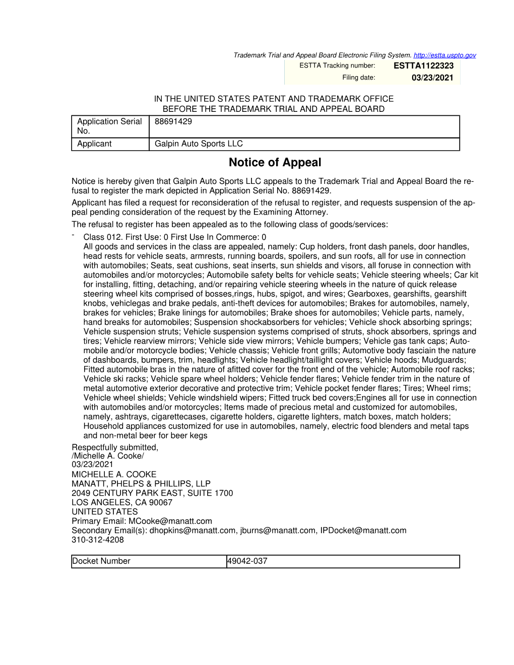 Notice of Appeal