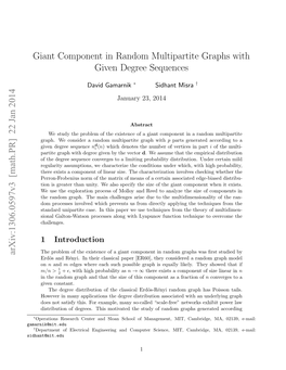 Giant Component in Random Multipartite Graphs with Given