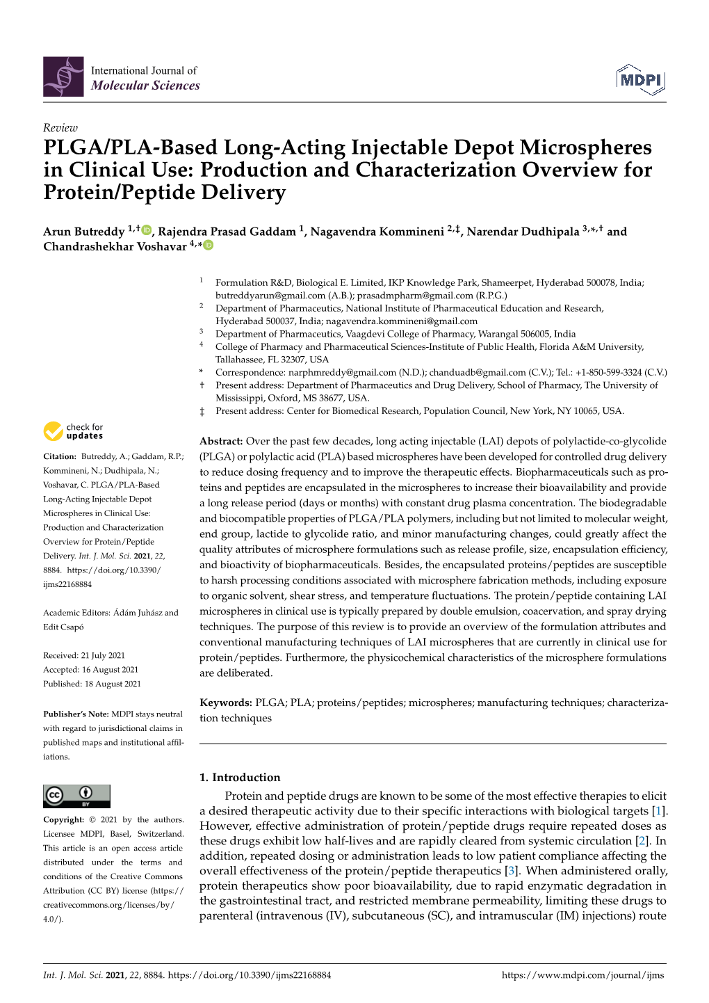 PLGA/PLA-Based Long-Acting Injectable Depot Microspheres in Clinical Use: Production and Characterization Overview for Protein/Peptide Delivery