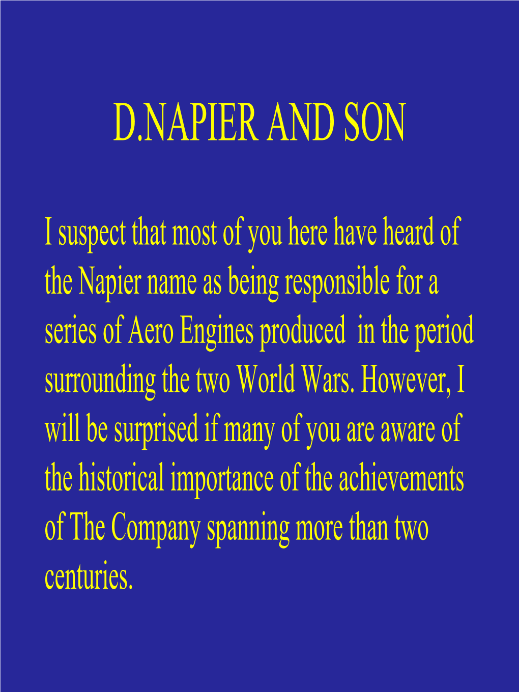 D.Napier and Son