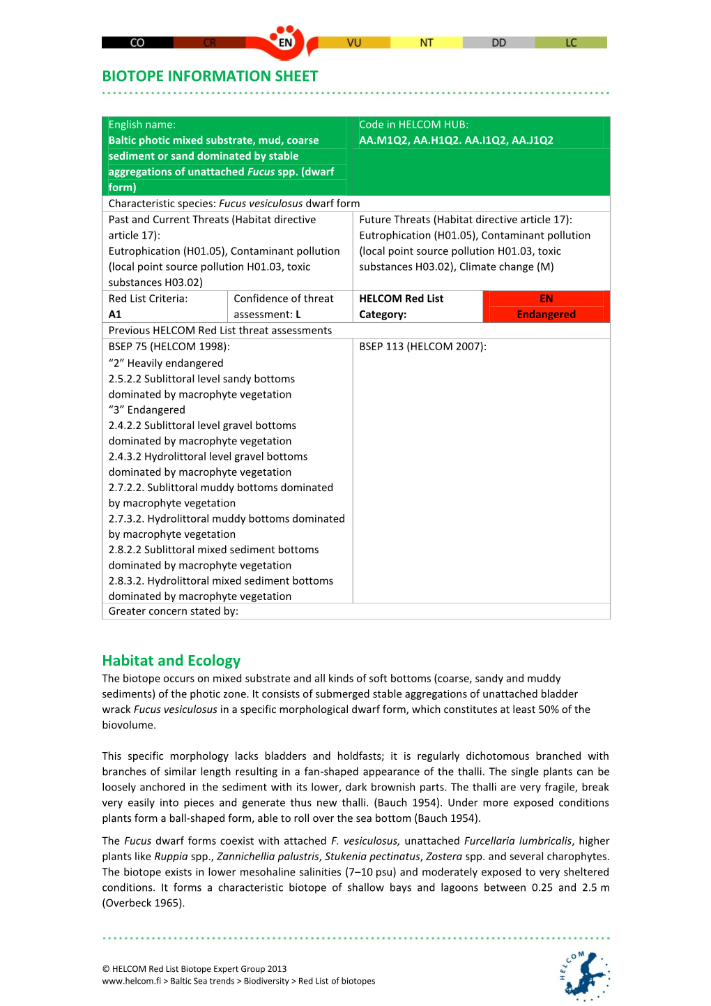 Biotope Information Sheet