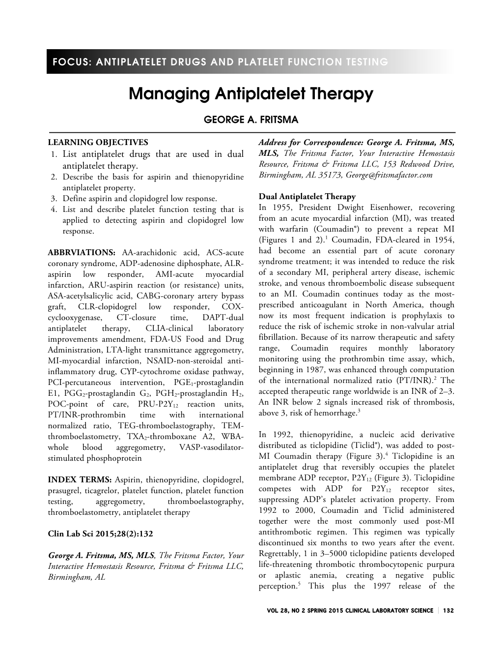 Managing Antiplatelet Therapy